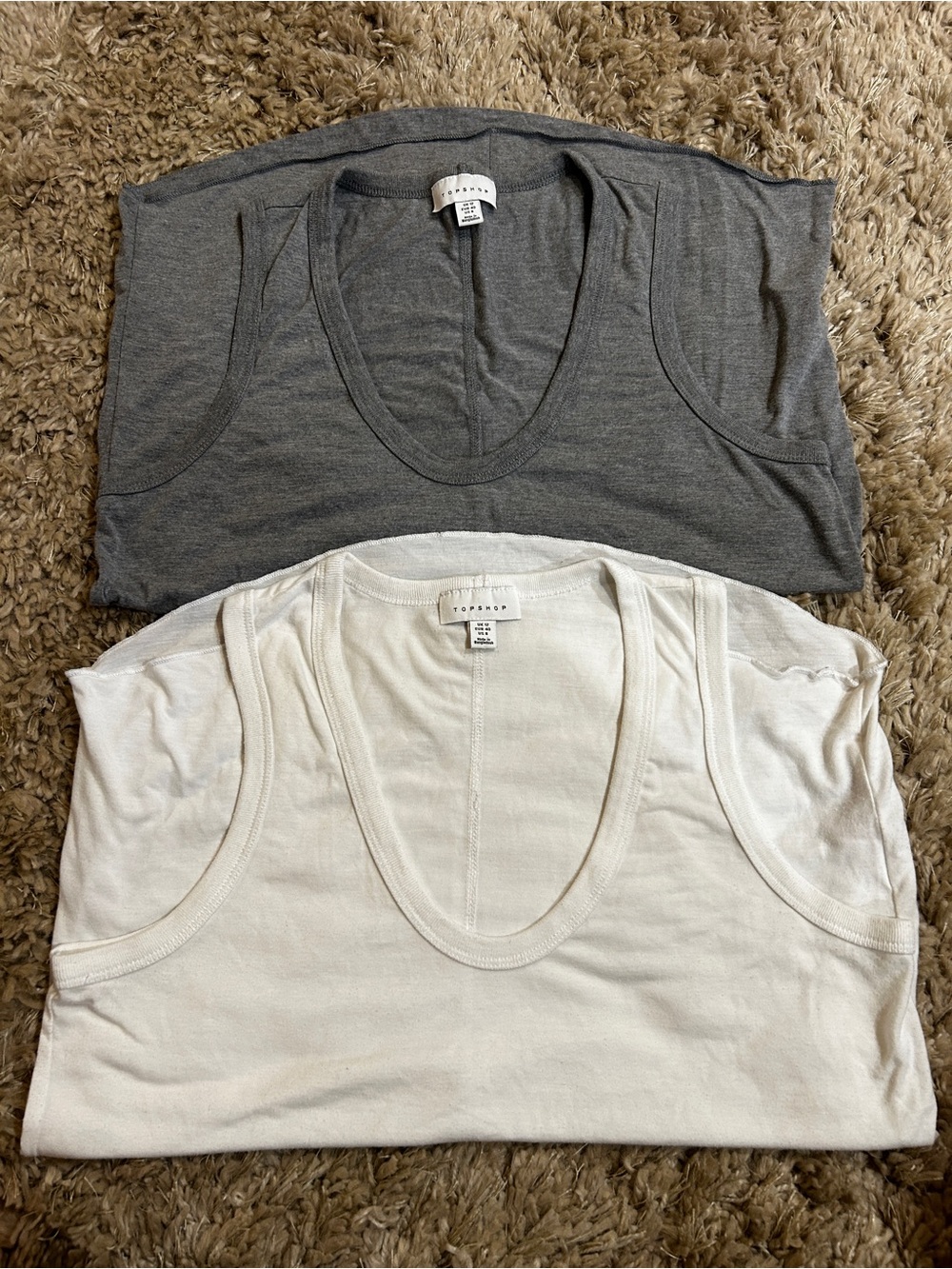 TopShop Women’s Classic Scoop Tank - Gray & White (2-Pack)
